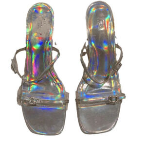 Vintage 725 Original Holiday slip on 3 1/2” high heel sandal 8